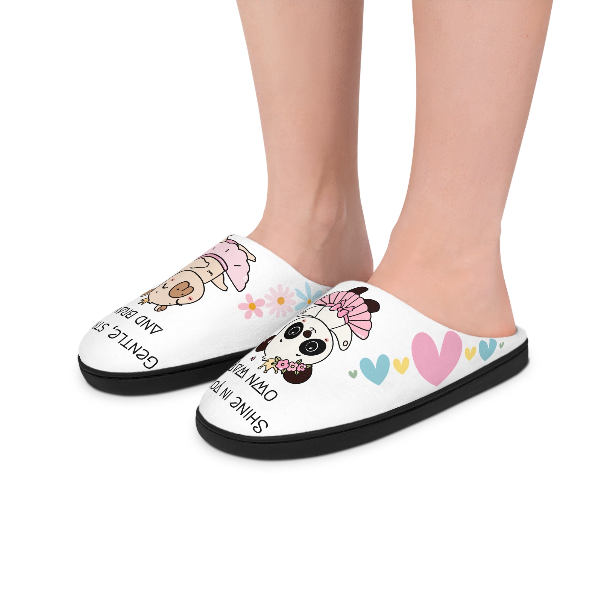 Tøfler med motiverende ord