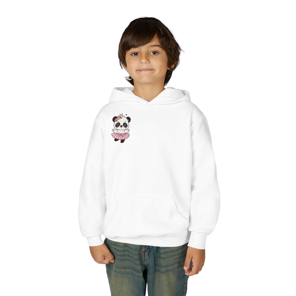 Ballerina hettegenser med panda og skrift