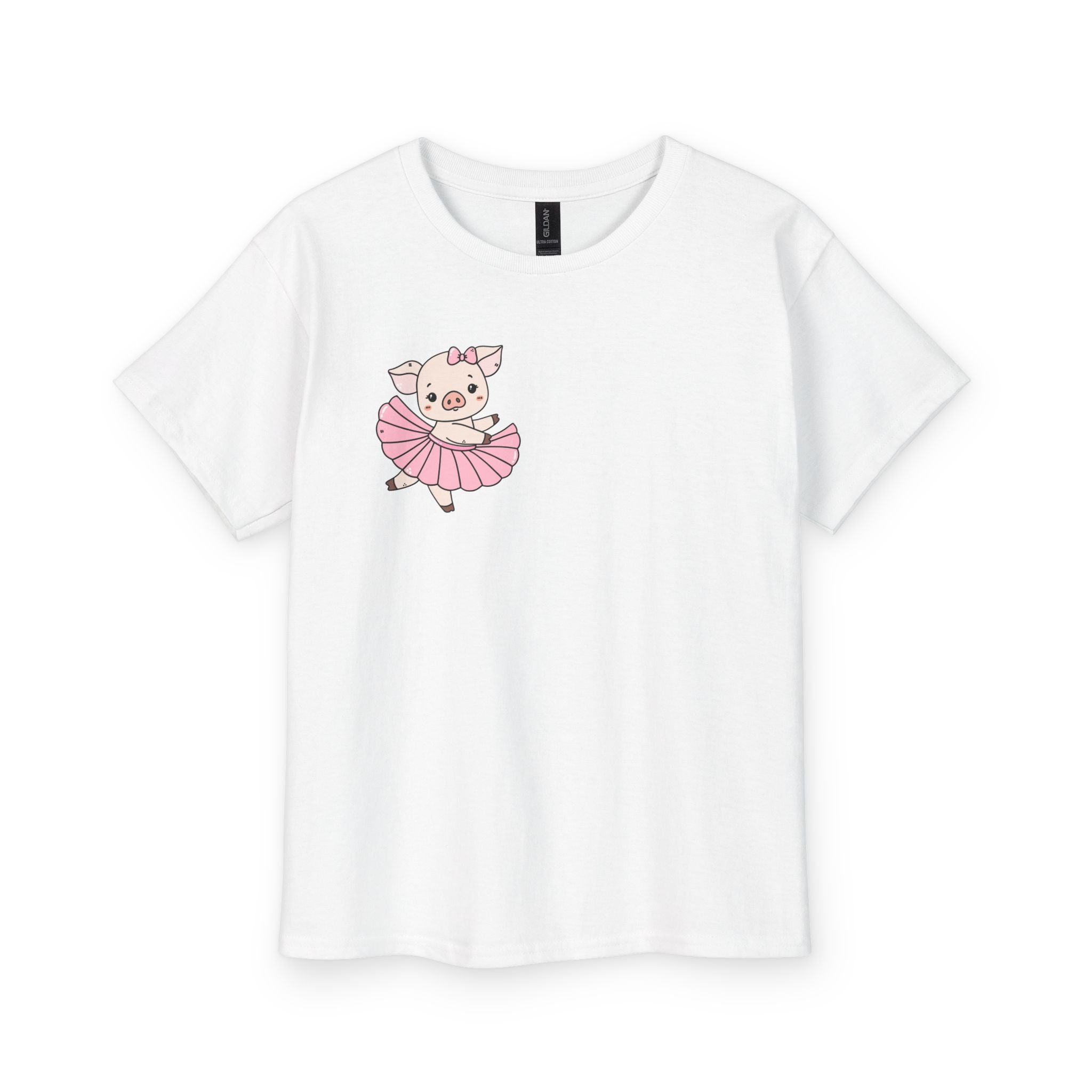 Ballerina t-skjorte til barn med skrift på ryggen.